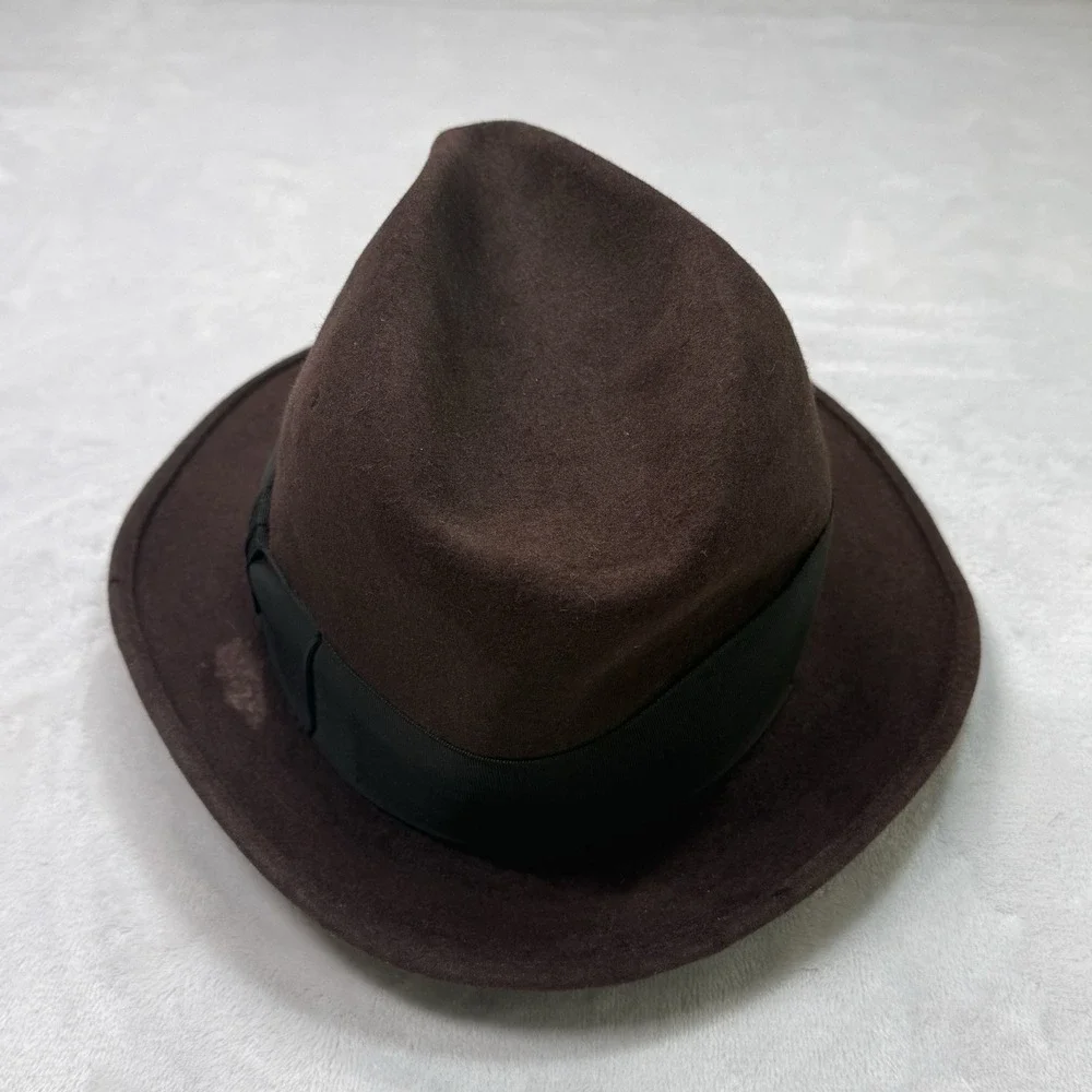 Vintage 1950s Stevens Lee Brown Felt Fedora‎ Hat 7 1/4 USA